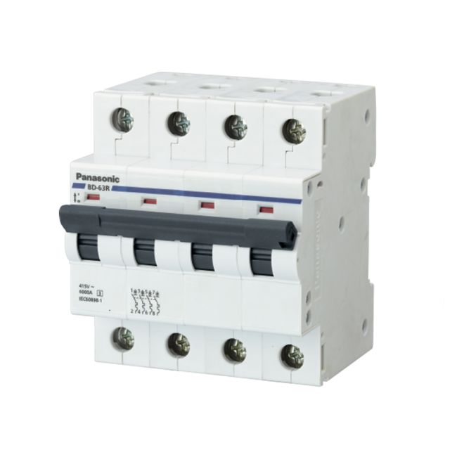 MCB 4P 25A 6kA 415VAC