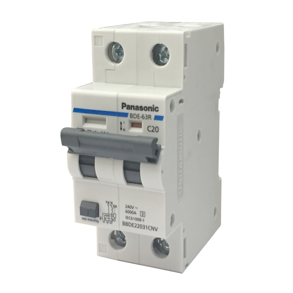RCBO 2P 6A 30mA 6kA 240VAC